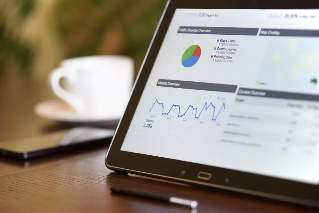 Product analytics graph on a computer monitor for Mixpanel growth analysis