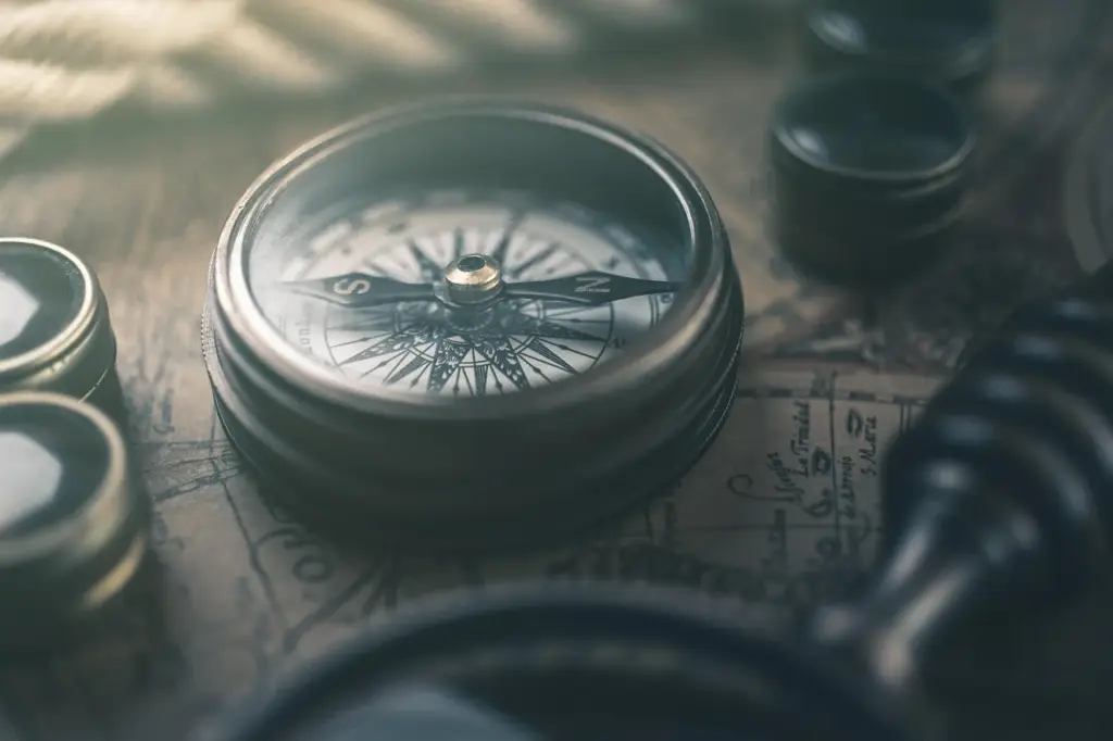 A compass pointing north, symbolizing a North Star metric guiding growth